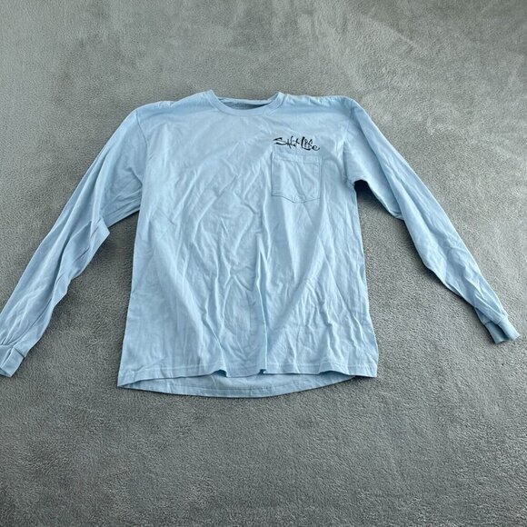Salt Life Long Sleeve Blue Graphic Shirt L 100% Cotton 4877 - Picture 1 of 7